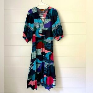 Oliphant Puff Sleeve Midi, size Large